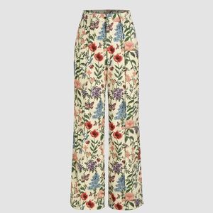 Cider Floral Wildflower Wide Leg Trousers NWT Size Large